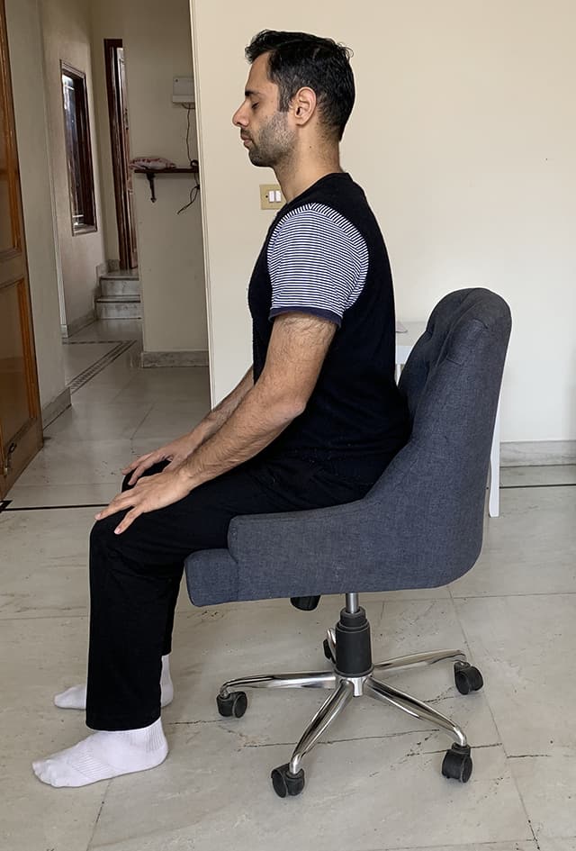 Meditation sitting on a chair