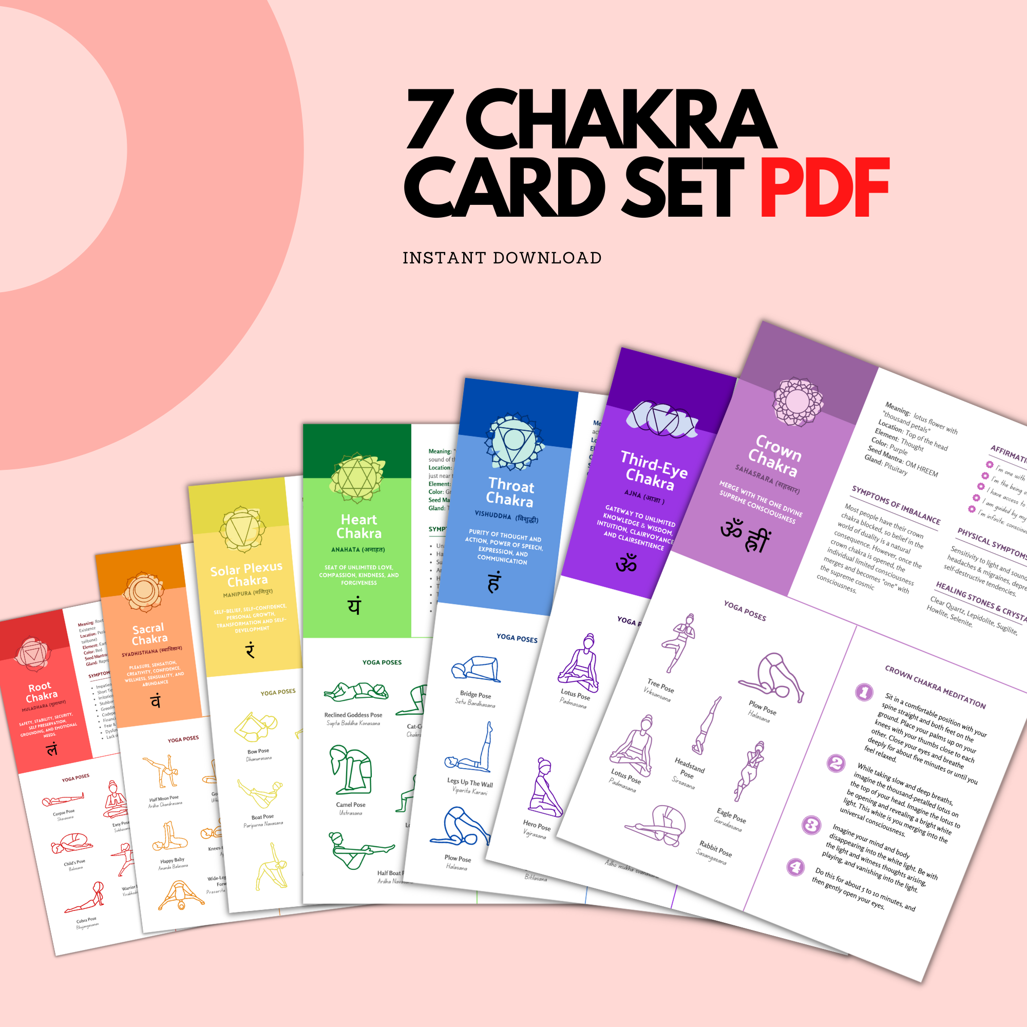 CHAKRA INFORMATION CARD SET PRINTABLE (PDF)